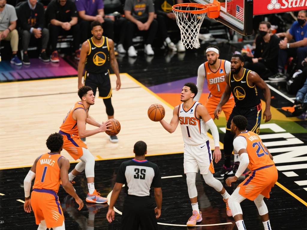 勇士迎战太阳,NBA季后赛焦点对决引热议 与勇士队不同,太阳队更注重于稳健的阵地战